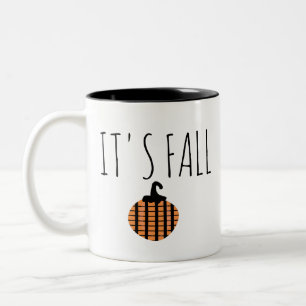 Fall Modern Striped Pumpkin Halloween Zweifarbige Tasse