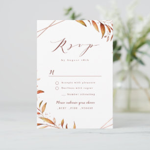 Fall Moderne Grünpflanzen Geometrische rustikale H RSVP Karte
