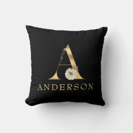 Fall Monogram A mit Pumpkin-Kissen Kissen