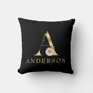 Fall Monogram A mit Pumpkin-Kissen Kissen