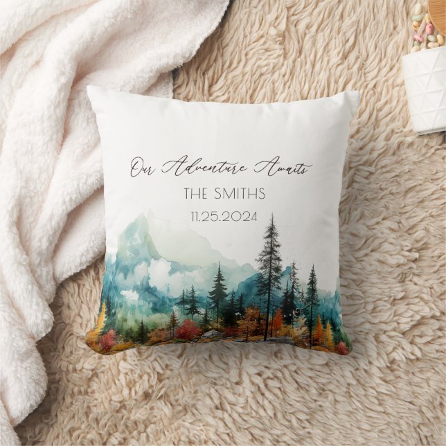 Fall Mountain Alternative Wedding Guest Book Kissen (Decke)