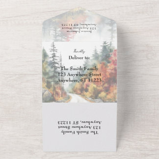 Fall Mountain Wedding All In One Einladung