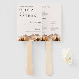 Fall Mountain Wedding Program Fan Fächer