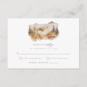 Fall Mountain Wedding RSVP Abschlusskarte Begleitkarte