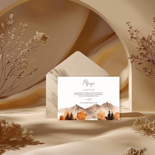 Fall Mountain Wedding Rsvp Card (Von Creator hochgeladen)
