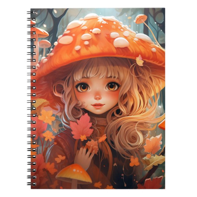Fall Mushroom Girl Cotattcore SpiralNotebook Notizblock (Vorderseite)