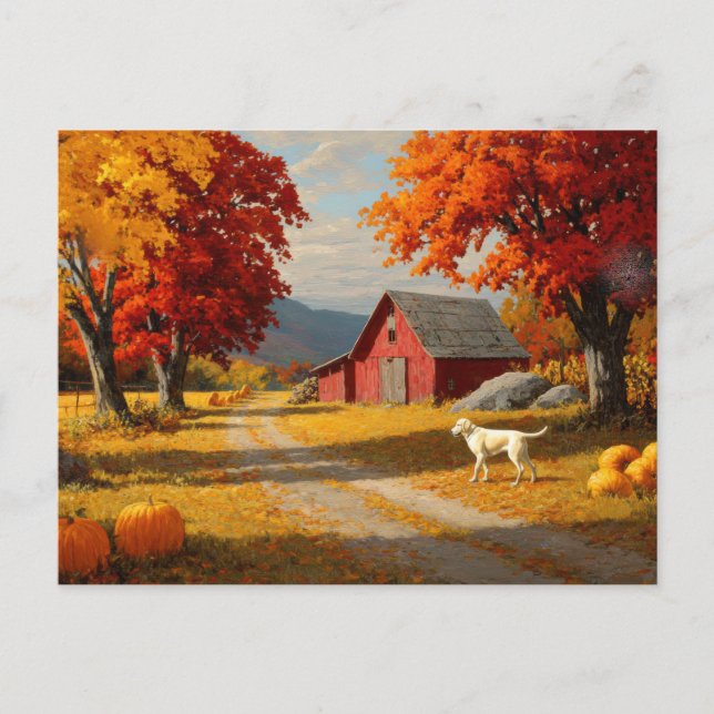 Fall Nature Scene Autumn Fall Leaves Landscape Postkarte (Vorderseite)