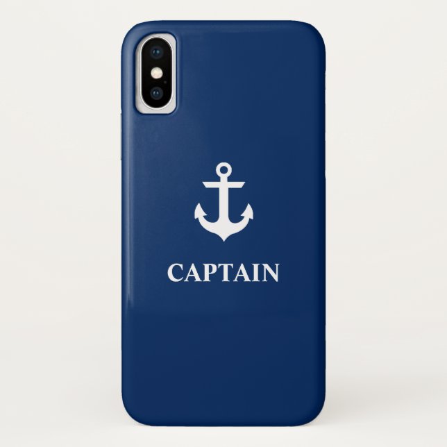 Fall Nautical Navy Blue Anchor Captain iPhone X Case-Mate iPhone Hülle (Rückseite)
