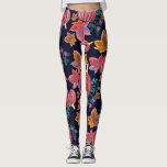 Fall Navy Pumpkin Blätter Wasserfarbmuster Leggings<br><div class="desc">Dieses moderne und niedliche Herbstmuster eignet sich perfekt für die Herbst- und Wintersaison. Es ist mit handbemaltem Bordeaux-Rosa, aquamarin-grün, marineblau, orange, goldgelb und lila Kürbissen, Herbstlauben und Beeren-Mustern auf einem einfachen marineblauen Hintergrund ausgestattet. Es ist künstlerisch, modern, schön, einzigartig und trendig. ***WICHTIGE HINWEIS FÜR DESIGN: Für individuelle Designanfragen, wie z.B....</div>
