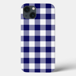 Fall Navy und White Gingham Pattern iPhone 8/7 iPhone 13 Hülle