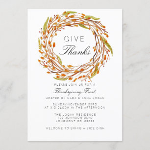 Fall Nest Erntedank   Wasserfarbe Einladung