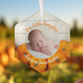 Fall Neugeborenes Foto Baby Unsere kleine Kürbisku Ornament Aus Glas