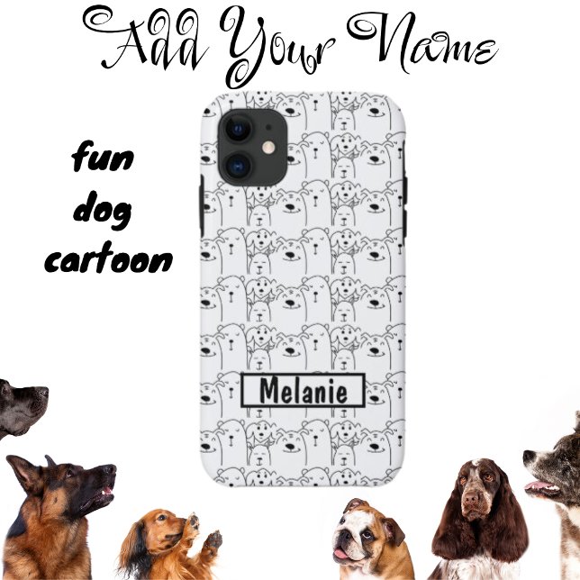 Fall niedlich Hunde Cartoon Name Case-Mate iPhone Hülle (Von Creator hochgeladen)