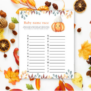 Fall Niedlich Pumpkin - Baby name race game