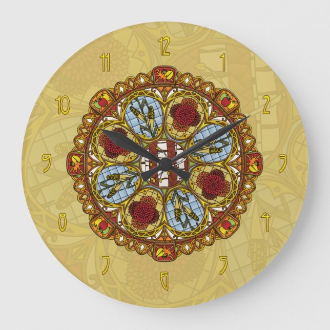 Fall Nouveau Clock Große Wanduhr (Vorderseite)