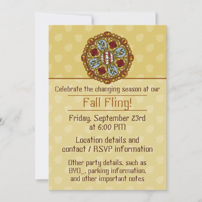 Fall Nouveau Party Einladung (Vorderseite)