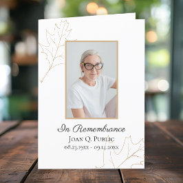 Fall Oak Blätter Beerdigung Service Gedenkstätte g Programm