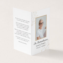 Fall Oak Blätter Beerdigungsdienst Gedenkgebet Visitenkarten