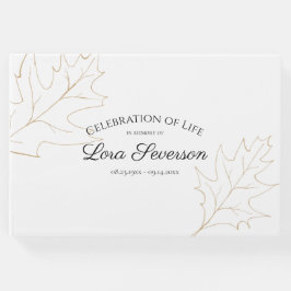 Fall Oak Blätter Feier zum Gedenken an das Leben Gästebuch