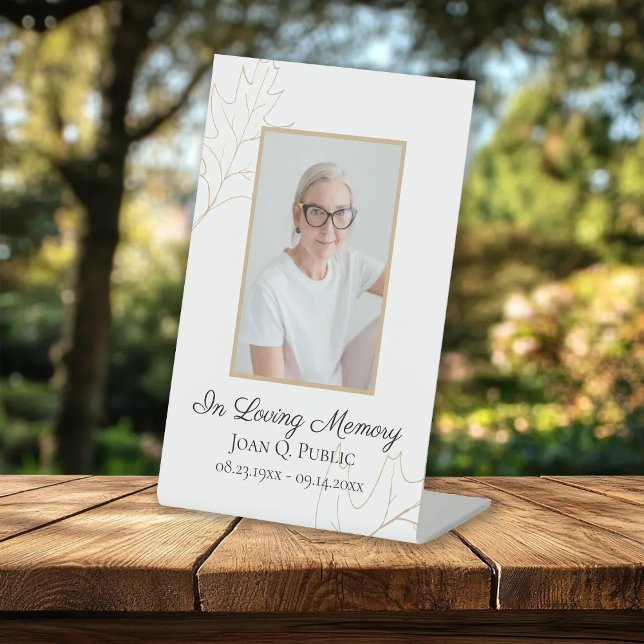 Fall Oak Blätter Feiern Lebensbeerdigung Sockelschild (Von Creator hochgeladen)