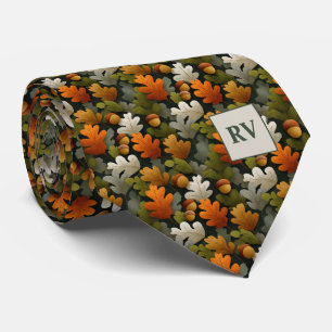 Fall Oak Leaf & Acorn Mit Monogramm Krawatte