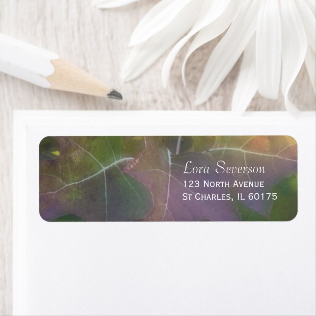 Fall Oak Leaf Hydrangea Return Address Labels (Insitu)