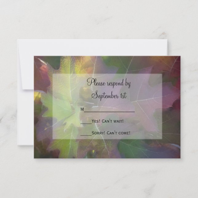 Fall Oak Leaf Hydrangea Wedding RSVP Response Card (Vorderseite)