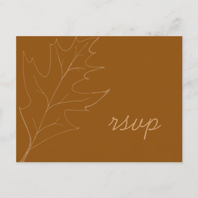 Fall Oak Leaf Wedding RSVP Reaktion Einladungspostkarte (Vorderseite)