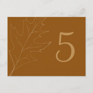 Fall Oak Leaf Wedding Tischnummer