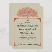 Fall Oak Tree Hochzeitseinladung