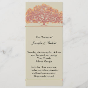 Fall Oak Tree Wedding Program Programm