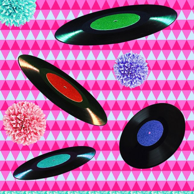 Fall Oldies Music Case-Mate iPhone Case-Mate iPhone Hülle (A vibrant and playful digital collage features a repeating geometric pattern of pink and light blue!)