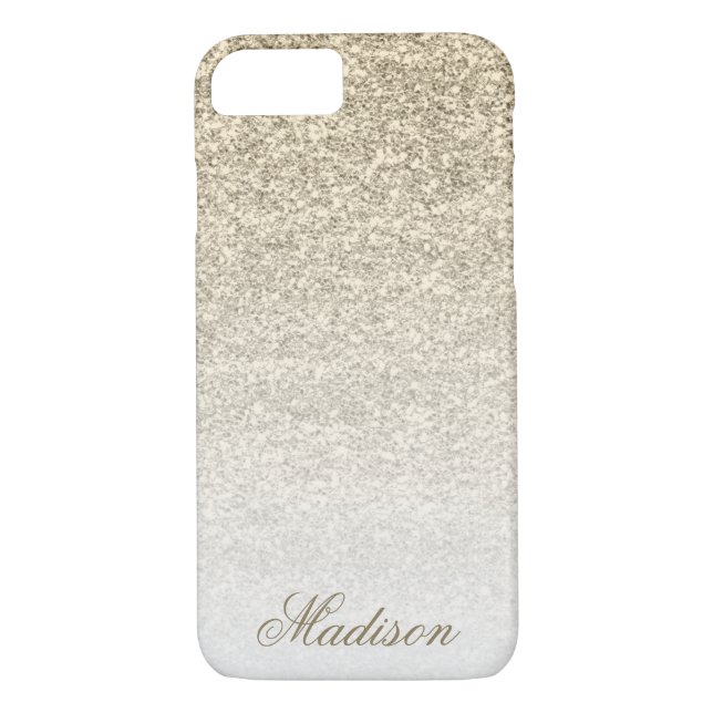 Fall Ombre Gold Glitzer iPhone 7 Case-Mate iPhone Hülle (Rückseite)