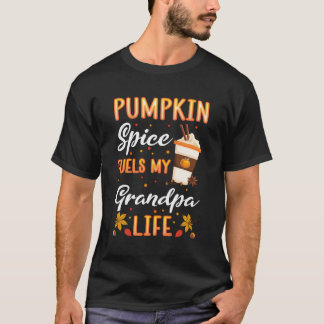 Fall Opa Pumpkin Gewürz Latte Herbst Blätter Gra T-Shirt