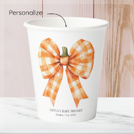 Fall Orange Bow Babydusche Papiertasse Pappbecher