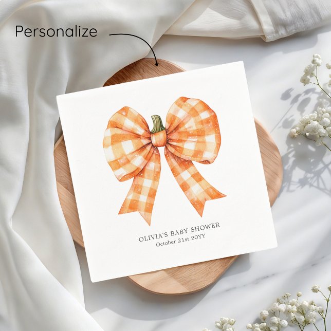 Fall Orange Coquette Bow Baby Dusche Serviette (Von Creator hochgeladen)