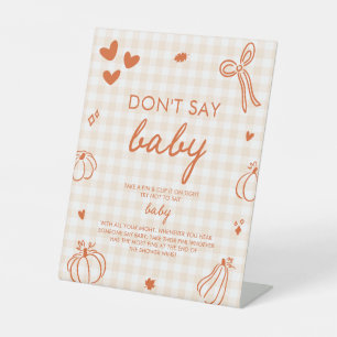 Fall Orange Ein Kleiner Kürbis Sag Nicht Baby Spie Sockelschild