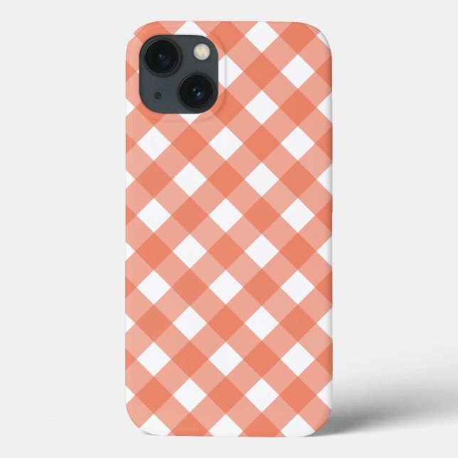 Fall Orange gingham Case-Mate iPhone Hülle (Rückseite)
