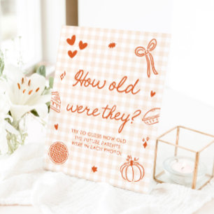 Fall Orange Gingham Cutie Pie Wie alt waren sie Sockelschild