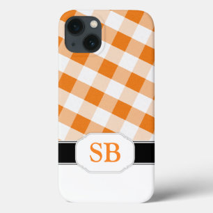 Fall Orange Gingham Monogram Case-Mate iPad 2/3/4 iPhone Hülle