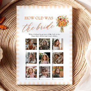 Fall Orange Gingham Wie Alt War Die Braut Spiel Einladung