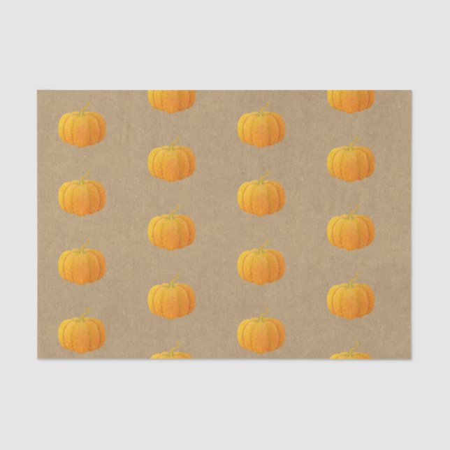 Fall Orange Glitter Glitzer Autumn Pumpkin Kraft Seidenpapier (Vorderseite)