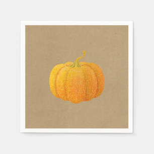 Fall Orange Glitter Glitzer Autumn Pumpkin Kraft Serviette