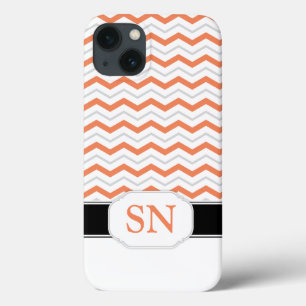 Fall Orange & Gray Zickzack Monogramm iPad 2/3/4 Case-Mate iPhone Hülle