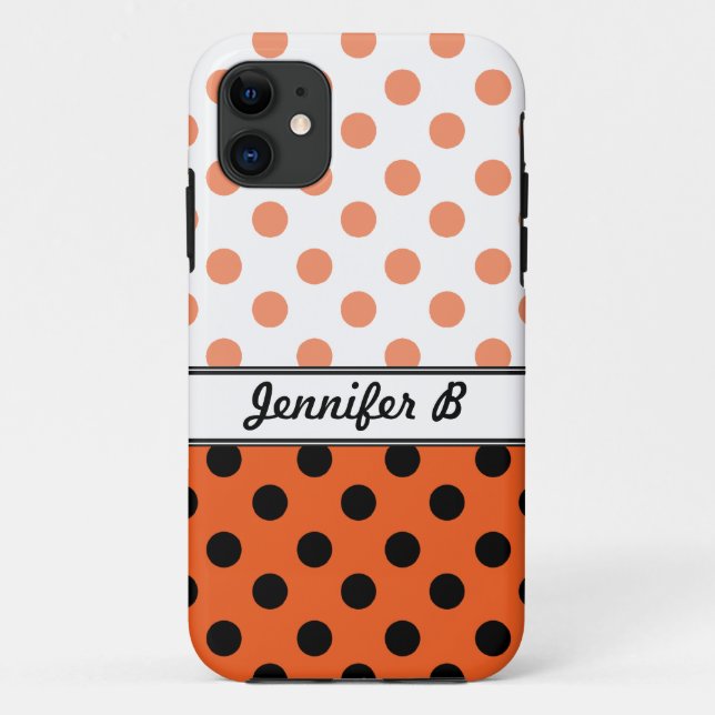 Fall Orange Polka Dots und Black iPhone 5 Case-Mate iPhone Hülle (Rückseite)