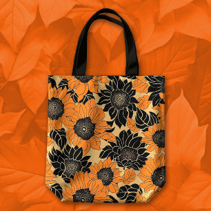 Fall Orange und Black Dahlia Floral