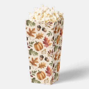 Fall Orange Watercolor Pumpkin Blätter Popcorn Geschenkschachtel