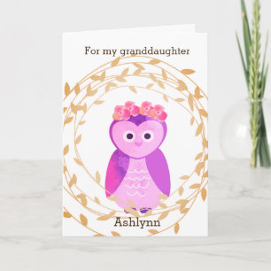 Fall Owl Birthday Grandtochter Karte