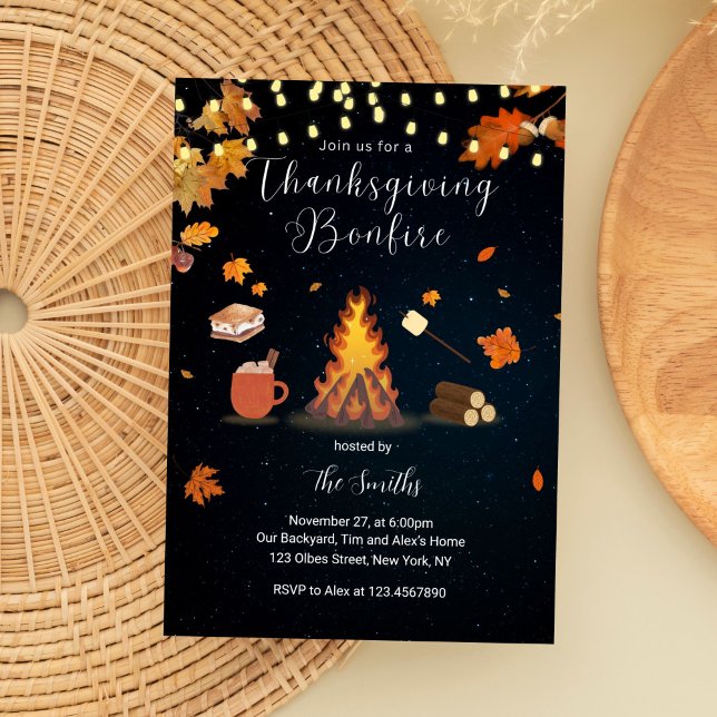 Fall Party Backyard Bonfire Erntedank Einladung (Thanksgiving Invite, Digital Invitation, Thanksgiving Invitation, Thanksgiving Invite Digital, Happy)