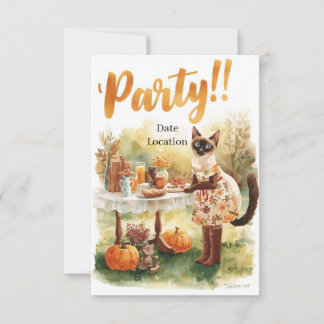 Fall Party Invitation Card – Cozy Autumn Gathering Einladung